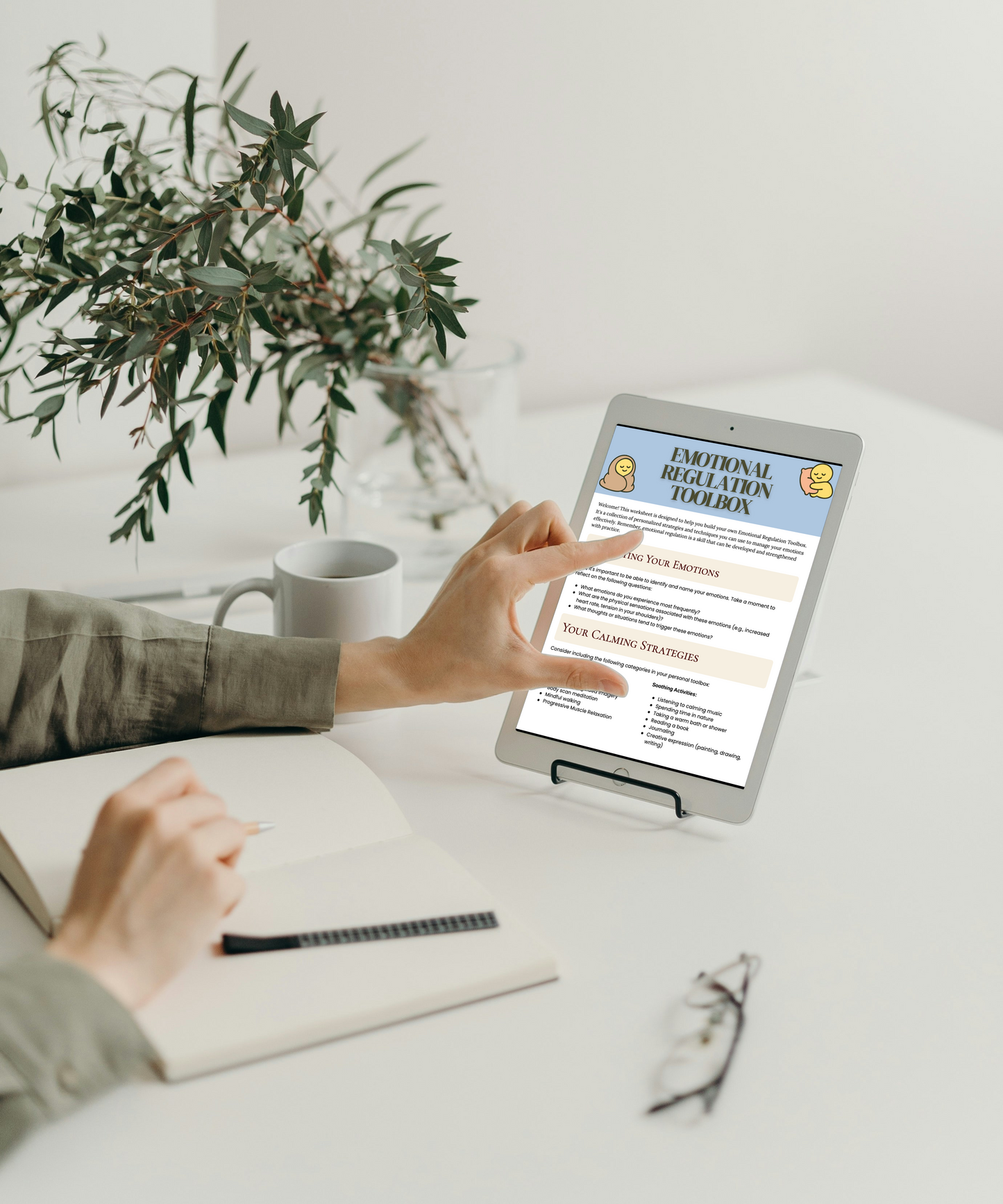 CALM Anxiety Toolkit | Cozy Printable Therapy Worksheets for Stress, Grounding & Emotional Regulation