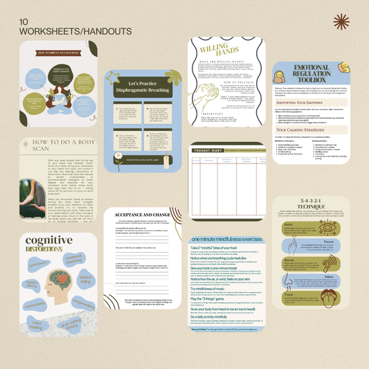 CALM Anxiety Toolkit | Cozy Printable Therapy Worksheets for Stress, Grounding & Emotional Regulation