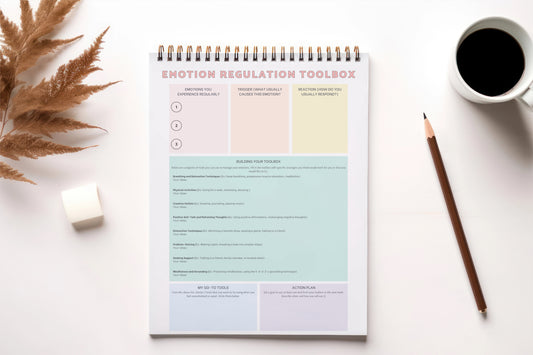 Emotional Regulation Toolbox Worksheet | Fillable PDF | DBT Skills Therapy Handout