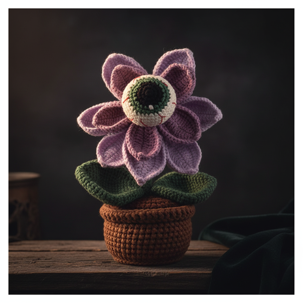 Eyeball Flower Crochet Kit Listing Photo