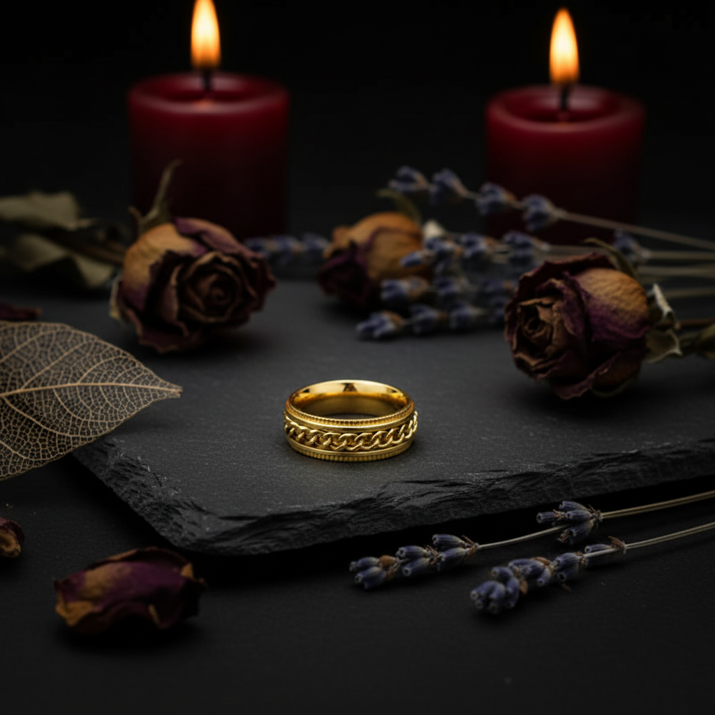 All gold fidget spinner ring