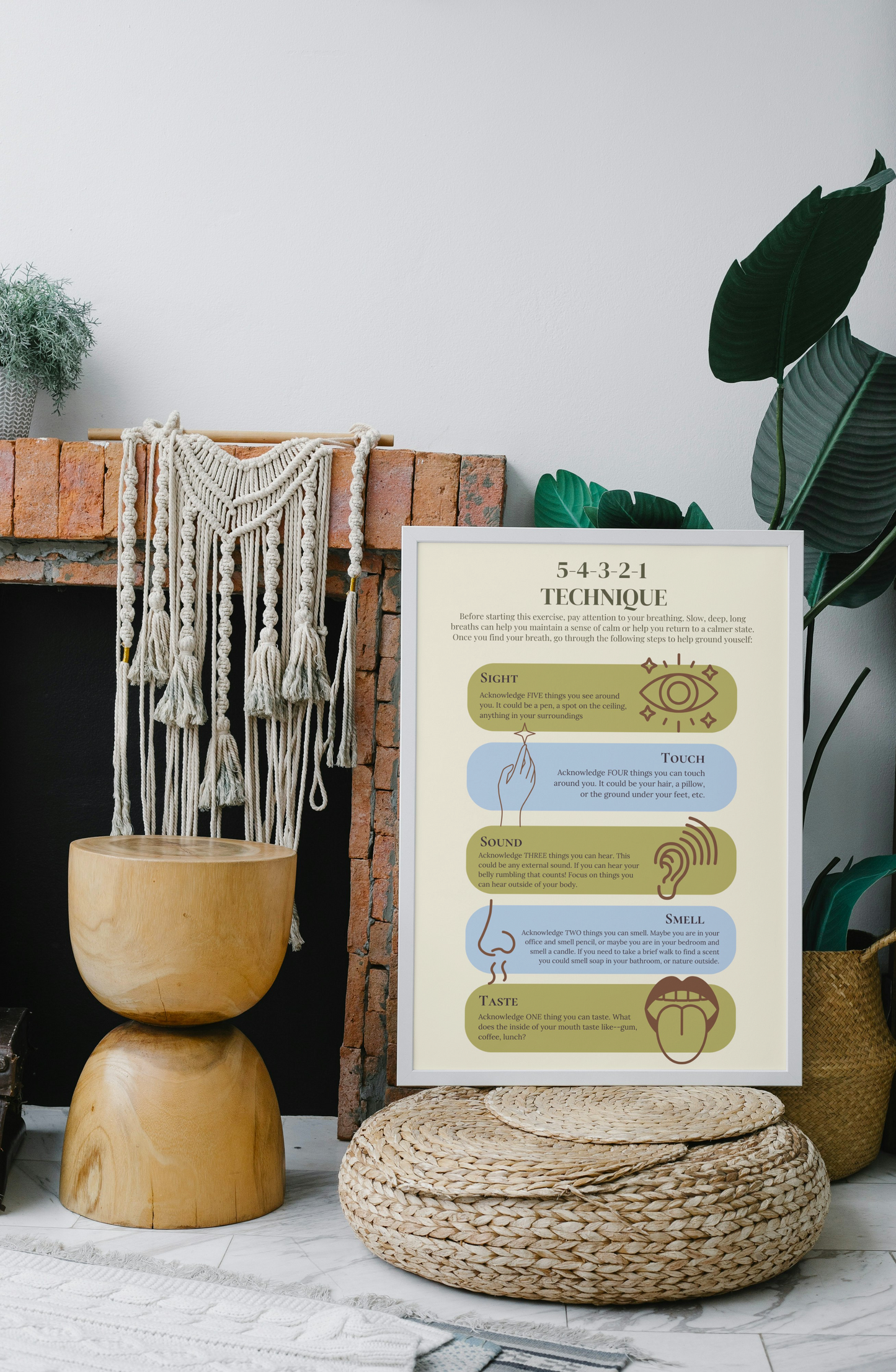 54321 Grounding Technique Printable | Anxiety & Panic Coping Skill Therapy Handout